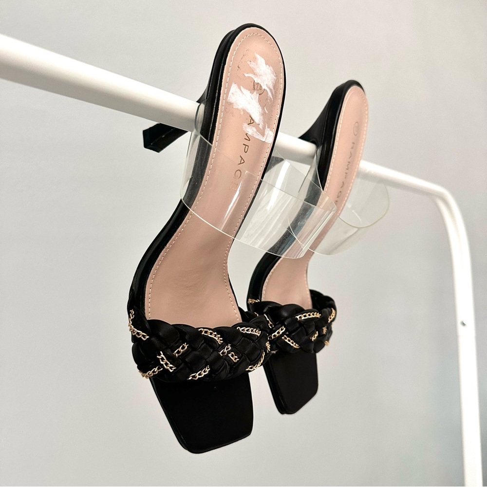 Rampage Square Toe Clear Heeled Sandals - Picture 6 of 6